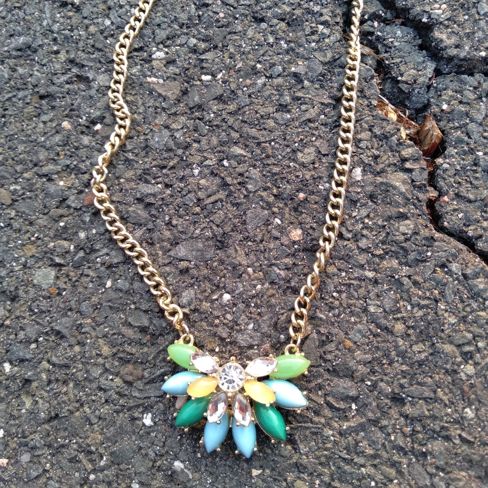 Colorful chunky bold statement necklace